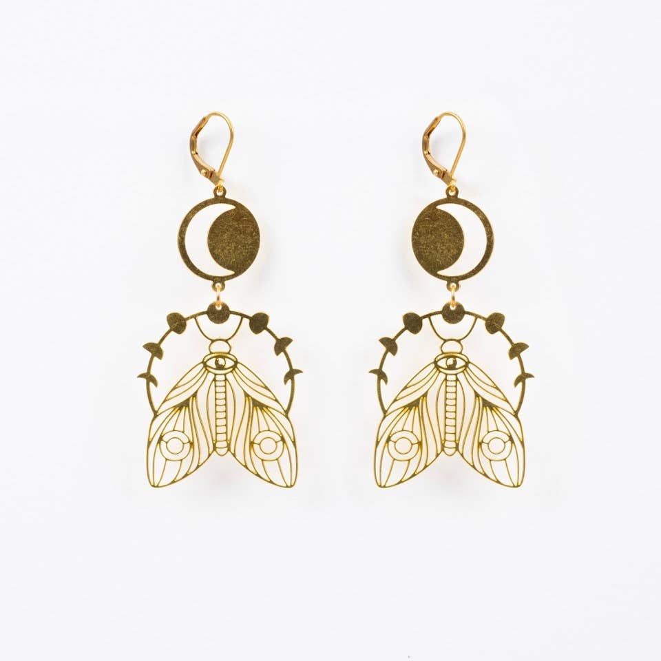 Moon Moth Earrings