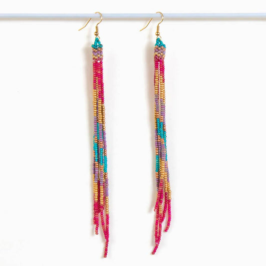 Beaded Fringe Duster Earrings