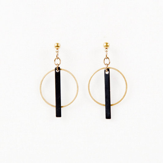 Hoop and Bar Post Earrings